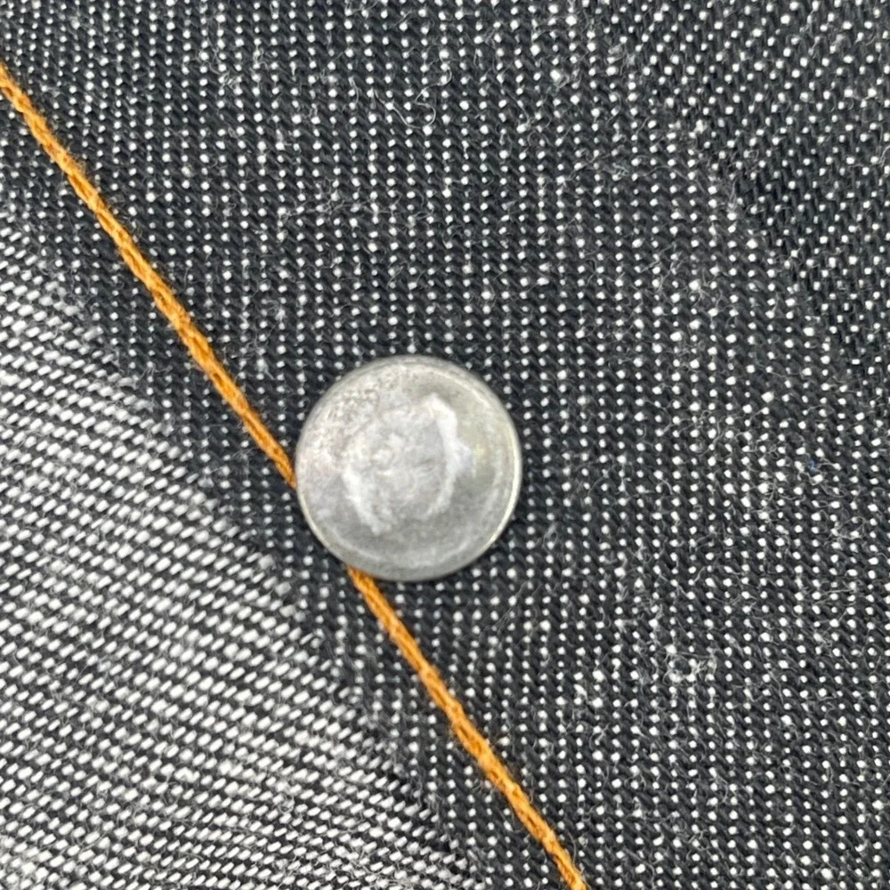 VTG Levis 70 Orange Tab Denim Shirt Men Small Gray Western Metal Snap Button USA
